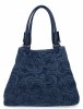 Italská kožená taška Shopper Bag v módních vzorech 5566-S modrá